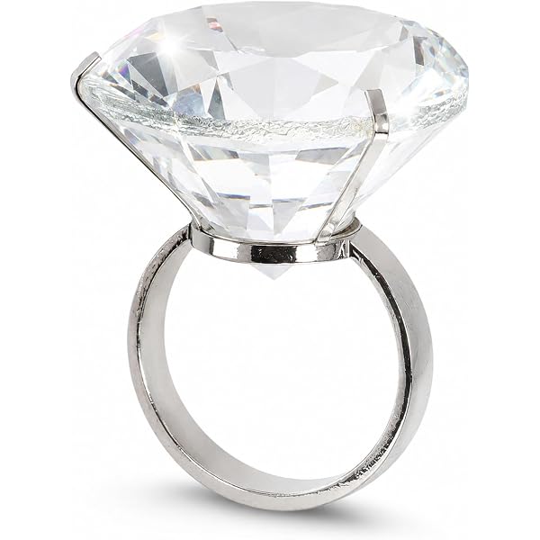 Amazon.com: Wedding decoration 8cm crystal glass big diamond ring