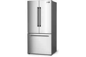 BLACK+DECKER 18 Cu. Ft. French Door Refrigerator with Built-in Ice Maker, Full Size Refrigerator with Bottom Mount Freezer Drawer, Frost Free, ENERGY STAR certified, BRF1800GIMS, Stainless Look