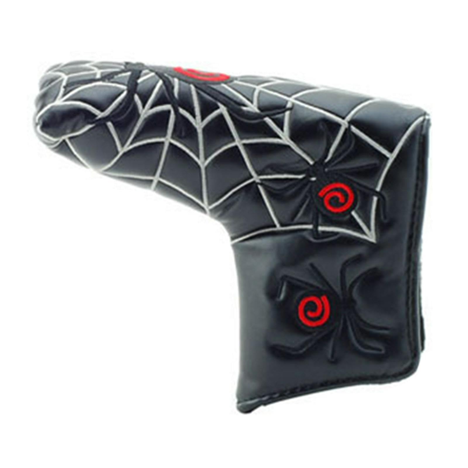 ALEOHALTER Spider Web Golf Putter Head Cover - PU Leather Mallet Club Protector (Black)