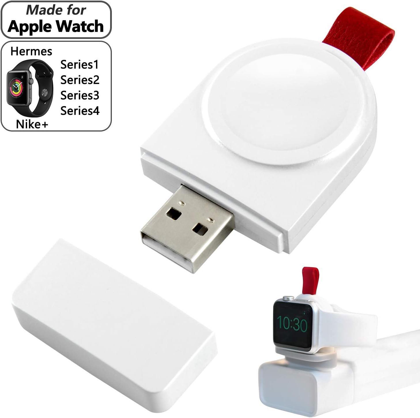 MOOKLIN USB Charger for iWatch Magnetic Charging Cable Compatible with iWatch Series 4/3/2/1 38 mm/42/40/44 mm（Wireless）