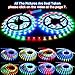 LED Strip Lights More Than 80 Kinds of Modes Music Activated Rainbow Lights 32.8ft/10m IP65 Waterproof LED Light Strip 5050 RGB LED Strip with RF Controller by DotStone