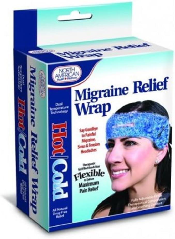 Migraine Relief Wrap Headache Pain Hot Cold Therapy Head Stress Tension Heat, New!!!