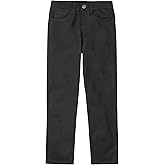 Nautica Boys' School Uniform Twill Chino Khaki Pants, Flat Front, Comfortable Waistband with Zip Closure & Stretch