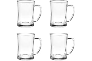 TUSAPAM 4 Pack Heavy Large Beer Glasses with Handle - 22 Ounce Glass Beer Steins, Traditional Beer Mug glasses Set