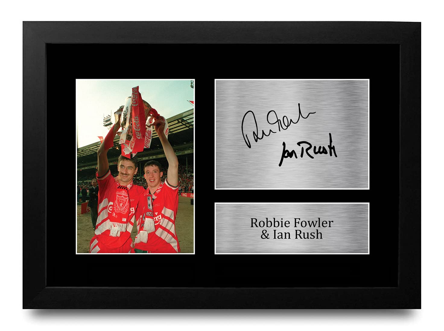 HWC Trading FR A4 Robbie Fowler Ian Rush Liverpool Gifts Printed Signed Autograph Picture for Football Fans and Supporters - A4 Framed