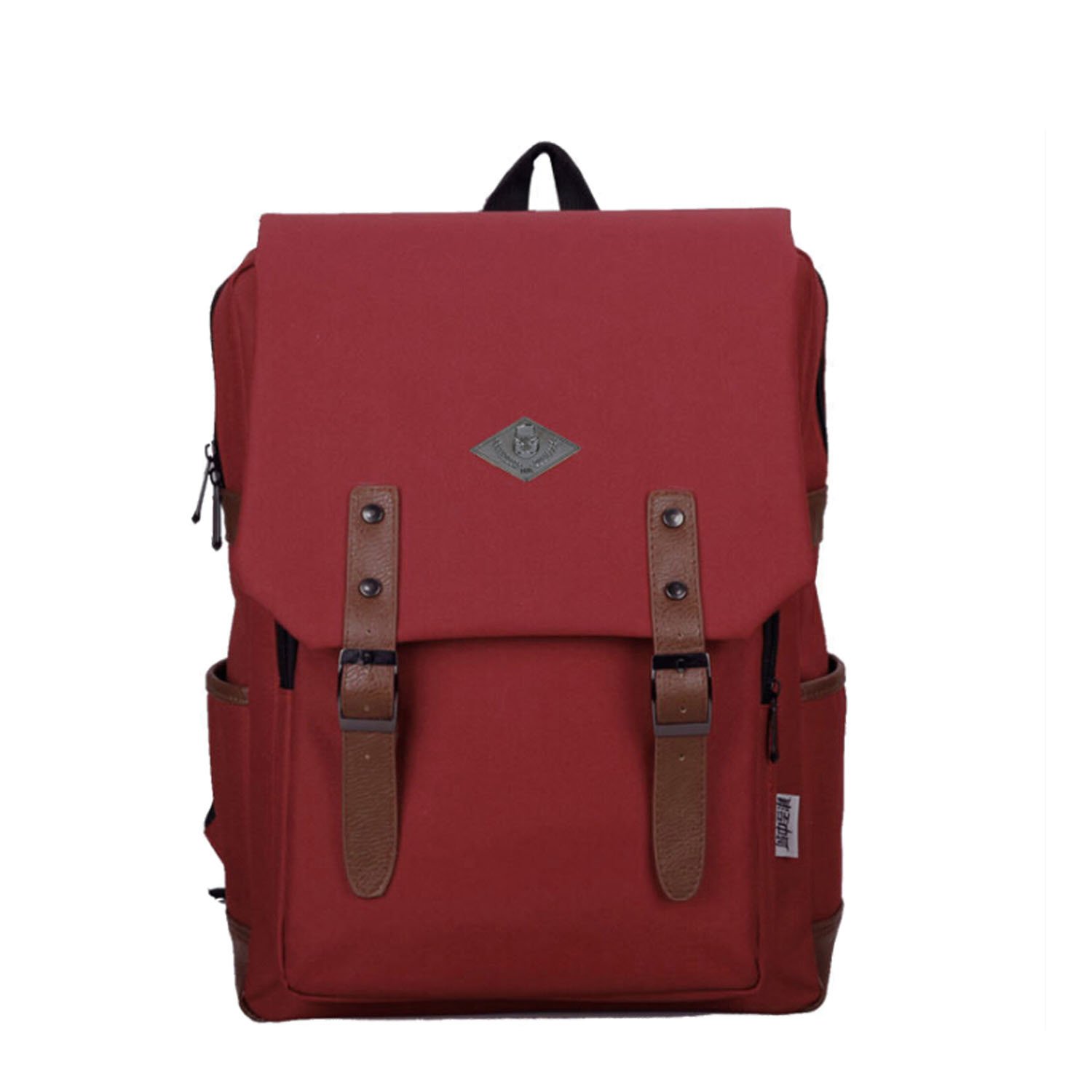 Bao Core BXT Fashionable Recreation British Style Durable Canvas Ladle Traveling Laptop School Bag Backpack Red