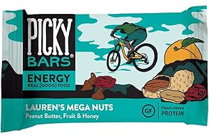 Picky Bars Real Food Energy Bars, Plant Based Protein, All-Natural, Gluten Free, Non-GMO, Non-Dairy, Lauren's Mega Nuts, Pack of 10