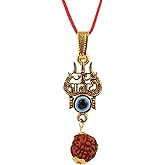 Rudra Empire Jai Mata Di Religious Pendant with Rudrakha and Evil Eye for Men Women