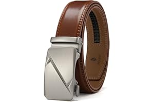 DOOPAI Belt Men, Ratchet Belt Dress Adjustable 1 3/8" Genuine Leather Designer Belt, Size Length Can be Cut, with Gift Box