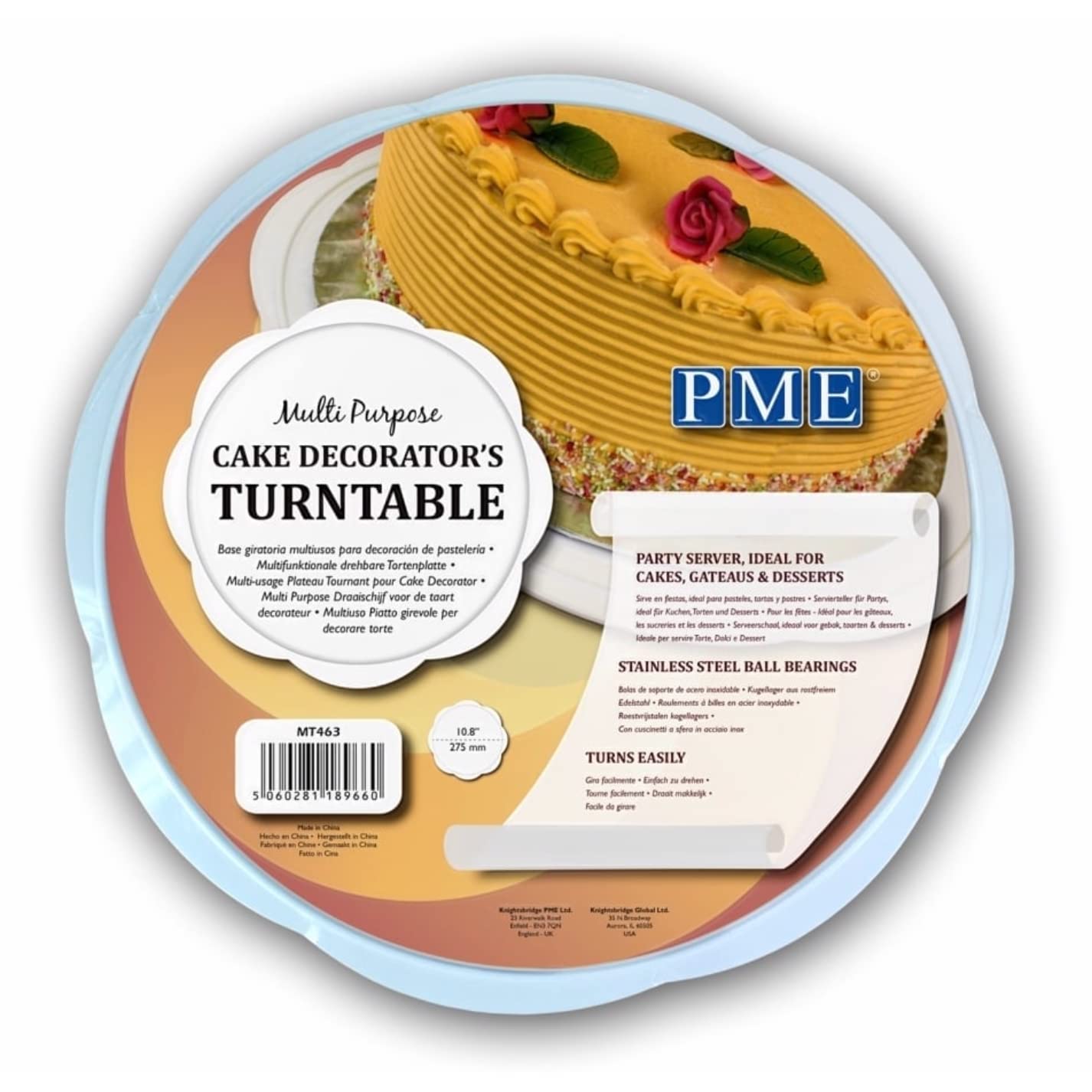 PME MT463 Multi-Purpose Turntable, White, 30.5 x 30.5 x 0.4 cm