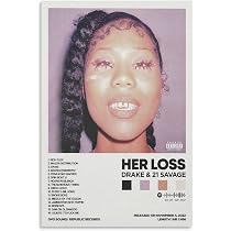Drake & 21 Savage - Her Loss Album Cover Canvas Posters for Room