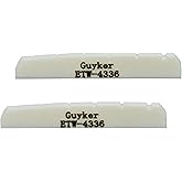 Guyker 43mm Guitar Bone Nut - White Pre-Slotted Bone Nuts for 6 String ST Strat Style Electric Guitar Replacement Parts Accessories 43mm*3.5mm*6mm (2 Pieces), ETW-4336