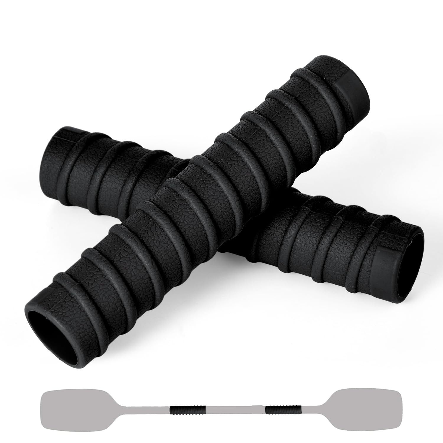 TOYMIS 2pcs Kayak Paddle Grips, 1.18 Inch Diameter Paddle Grips Kayak Detachable and Anti-Slip Paddle Grips for Kayaking Kayak Paddle Accessories for Kayaksrowing Canoes (Black)