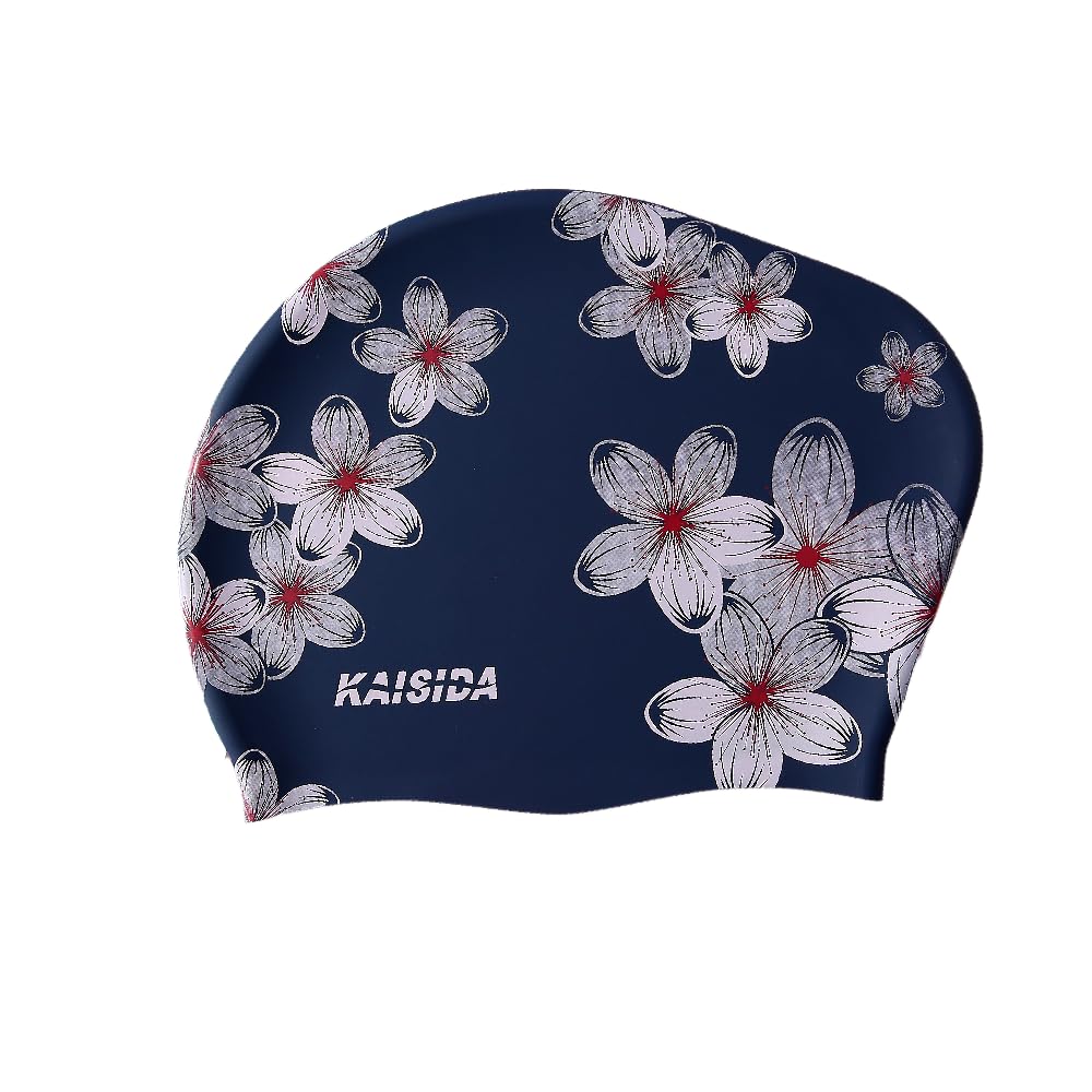 KAISIDA Womens Swim Cap for Long Hair, High Elasticity Thick Silicone Swimming Hats for Women Unisex Adults, Bathing Swimming Caps Keep Your Hair Dry