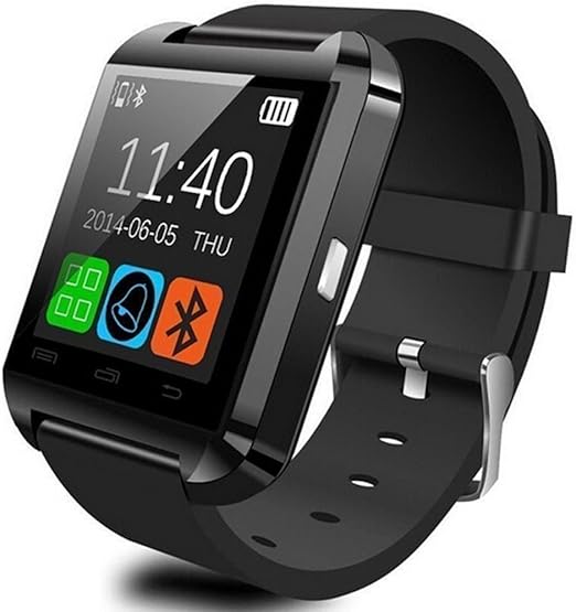 Alike U8 Bluetooth Smartwatch Wristwatch Touch Screen for iOS Android Smartphone Black)