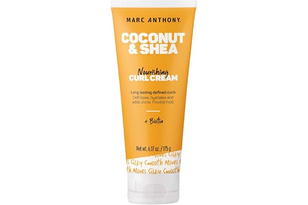 Marc Anthony Coconut Oil & Shea Butter Curl Defining Cream – Anti Frizz Biotin Detangling Cream to Enhance Curls for Women &