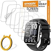 6-PACK Screen Protector Compatible with Jacoosa TG38 1.83” Fitness Tracker Smart Watch, Soft TPU, Full Coverage, Bubble Self-healing, with Non-Slip Pad Sticker
