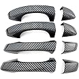 Dakitita Carbon Fiber Color Exterior Door Handle Cover Trim for Volkswagen VW Arteon Atlas Teramont Taos 2019-2024 Accessories Decor (No Smart Key Holes)