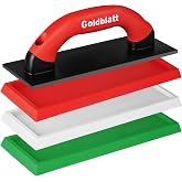 Goldblatt Grout Float with 3 Replaceable Pads, Epoxy Grout Float for Tile | Tile Float, Flota Para Grout, Grout Trowel, 3 Rubber Pads (soft/medium/hard), Crisp Clean Edges, for Glass &amp; Rectified Tile