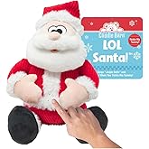 Cuddle Barn - LOL Santa! Tickle My Tummy Plush Christmas Toy | Sings Sways to Jingle Bells | Touch Sensor Interrupts Song with Laughing | White Elephant Gift for Adults, Teens, Kids - 11"