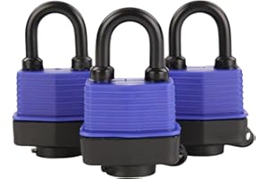 SEPOX® Out-Door Padlock,44mm 1.75" Premier Weather-Proof Padlock Keyed-Alike, Heavy-Duty Water-Proof Security for Storage, Gates, Boats, Marine, Fence, 3Pcs of Locks 6Pcs of Same Key Convenience