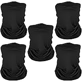 5 Pack Neck Gaiter Face Cover for UV Sun Protection, Dustproof Breathable Cooling Gator for Men Women Outdoor Sports