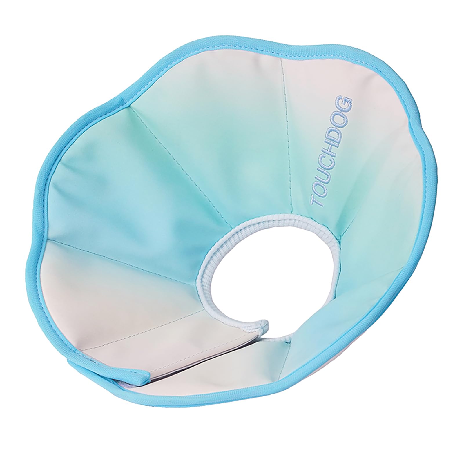 Photo 1 of Touchdog Foldable Dog Cone Collar for Cats & Dogs - Adjustable Soft Recovery Collar with Waterproof PU Coating, Lightweight Design, 24.5cm/9.6in Wide Barrier (Blue Gradient Color, M)