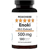 MONOHERB Enoki Mushroom Extract 500 mg - 180 Capsules