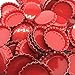 IGOGO 100 PCS Crown Bottle Caps Double Both Sided Colors Craft Linerless 2 sided Red
