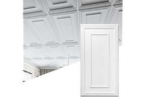 Art3d Drop Ceiling Tiles, 24x48in. White (12-Pack)