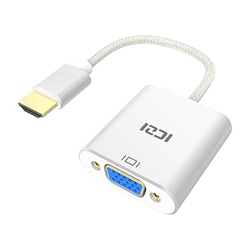 Adaptador HDMI a VGA, ICZI Chapado en Oro, Cuerpo de Aluminio ...