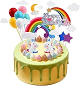 OSDUE 21PCS Unicorn Rainbow Cake Toppers Kids Birthday Party Decorations Kit view 8