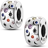 Pandach 925 sterling silver Clip Spacer Charm for Bracelet Clip Lock Stopper Bead Spacer European Openable Beads 2Pcs