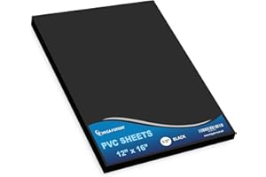 Mega Format 12" x 16" Rigid PVC Plastic Sheets - Sintra PVC Sheet, Celtec PVC Board - Hard Plastic Sheet, PVC Sheets Plastic - 1/2" 12mm Thick - 1-Pk-Black