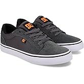 DC Men's Anvil Casual Skate Sneaker, Grey/Black/Orange, 7