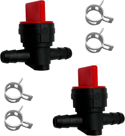 LiteTour 1/4 Inch Inline Fuel Cut Off Valve with Clamps (2 Pack)