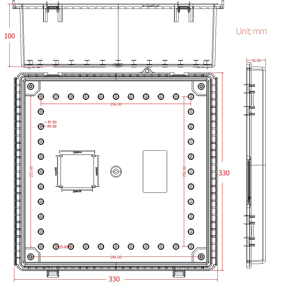 AIRTAK Large Hinged Cover Junction Box with