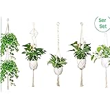 4x Makramee Blumenampeln - Handgeknüpft Aus Baumwolle