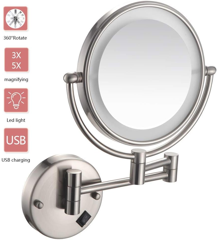 Bathroom Mirrors Wall Mounte'd, Magnifying Mirror With Lights, Shaving