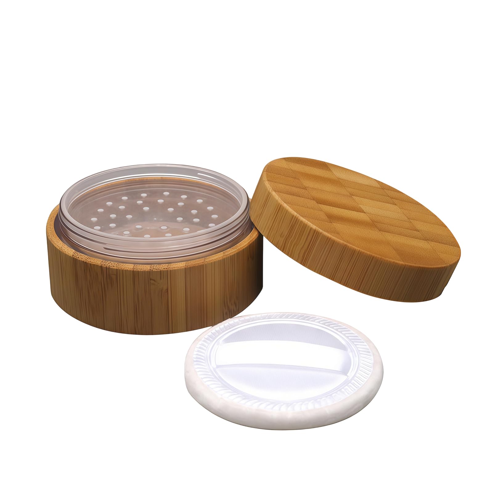 1Pcs 30g/1oz Empty Loose Powder Container Travel Cosmetic Makeup Loose Powder Box DIY Make-up Case Jar Holder with Screw Lid Powder Puff and Sifter