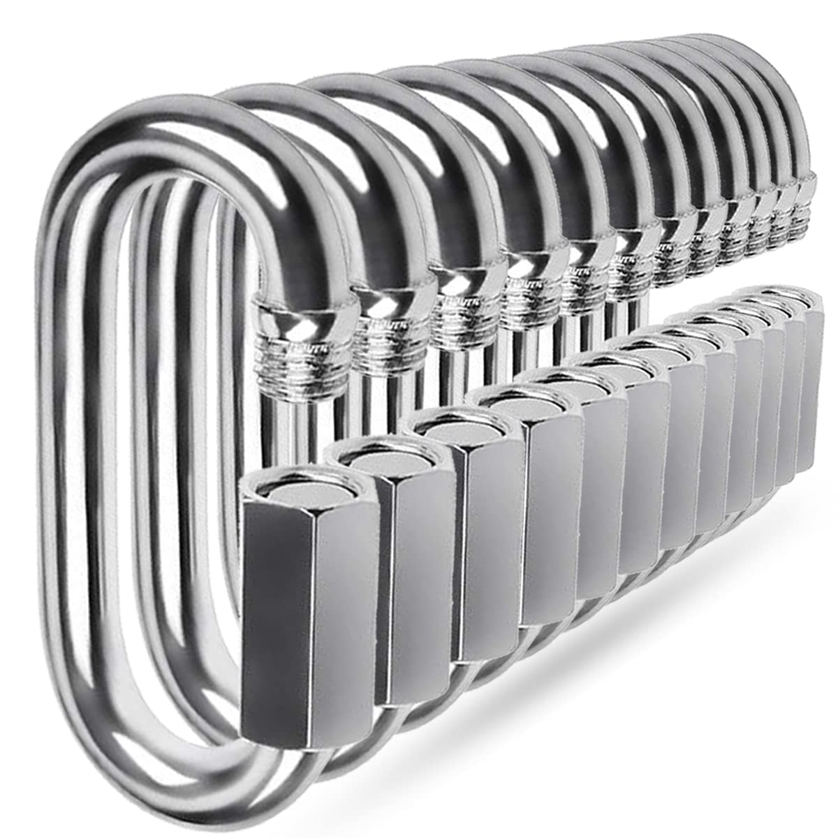 Quick Link, Ekunbuy 304 Stainless Steel Heavy Duty Locking Clips Chain Connector Repair Link Buckle for Swing Outdoor Camping — image 1