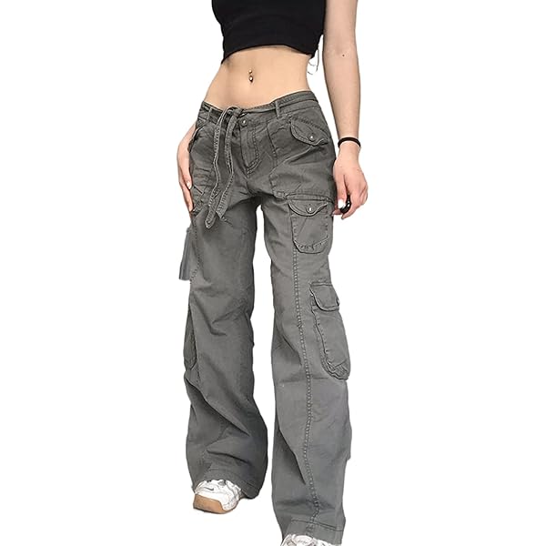 Yuemengxuan Baggy Cargo Pants for Women Y2k Indie Aesthetic