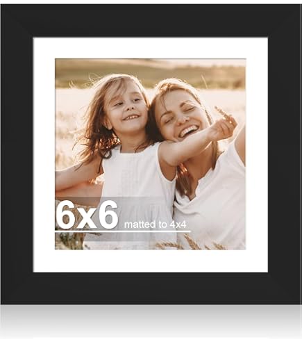 Amazon.com - ZXT-parts 6x6 Picture Frames Black Without Mat, 4x4