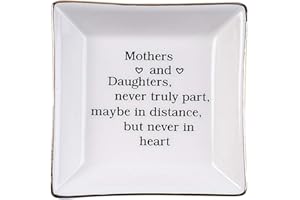 Ueerdand Gift for Mom from Daughter, Mother's Day, Christmas, Thanksgiving, Birthday Gift for Mother and Daughter Ceramic Ring Dish Decorative Jewelry Tray