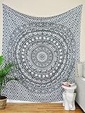 Tapestry Twin Black and White Hippie Elephant Mandala Tapestry Indian Traditional Beach Throw Wall College Dorm Bohemian Wall Hanging Boho Twin Bedspread Tapestries (Black &amp;White) Craft N Craft India (Kitchen)