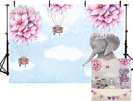 hot air balloon elephant baby shower