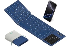 Nillkin Upgraded Foldable Bluetooth Keyboard with Touchpad & Number Pad, Portable Wireless Keyboard for Travel, Pocket-Sized,