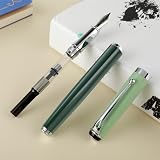Cobee Metal Fountain Pen 0.5mm Fine Nib with 10 Black Cartridges Green view 6