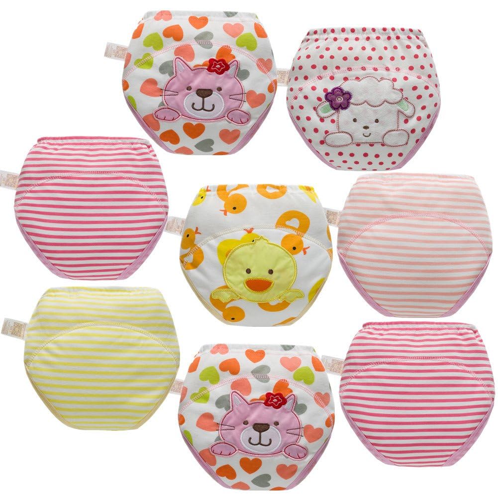 Skhls Toddler Training Pants for Potty Training, Variety of Patterns, Girls', 8pack 3 Years