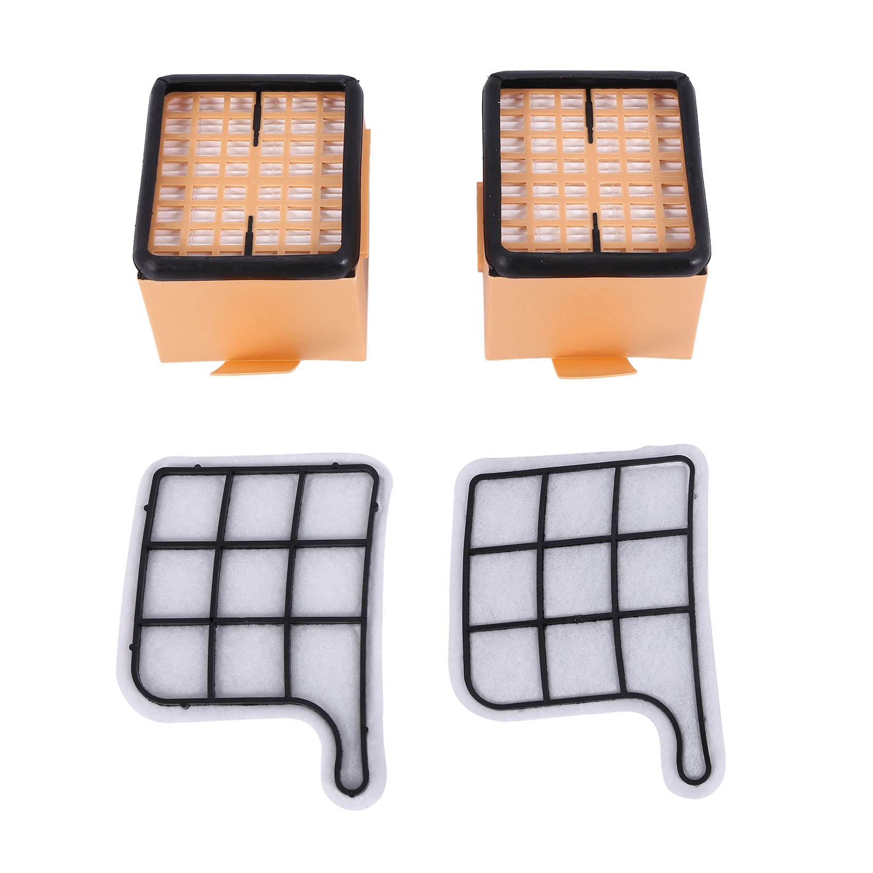 RETTI Filter Set 2 Motor Protection Filters (Motor Filter) + 2 HEPA (Micro) Filters/Micro Filters/HEPA Filter Suitable for Vorwerk Kobold VK 135, 136, VK135, VK136